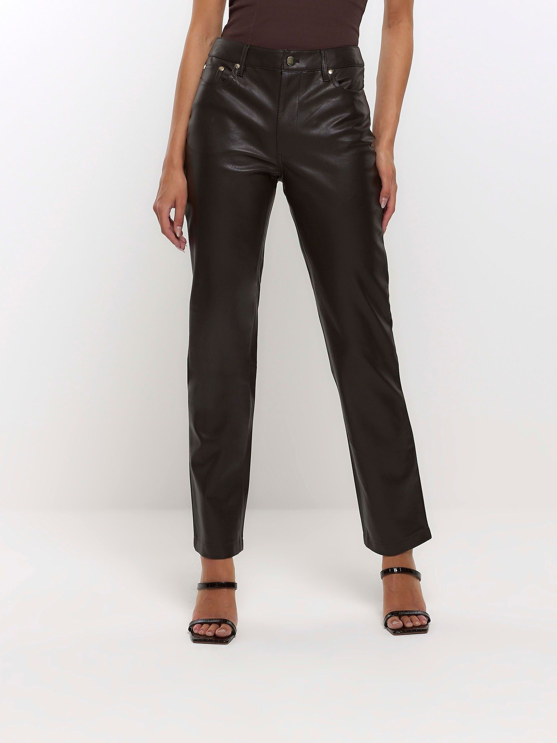 River island faux leather trousers hotsell