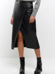 River Island Black Utility Asym Wrap Skirt - Image 3 of 6