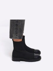 črna - River Island širokega modela prešiti nogavico - Slika 1 iz 5