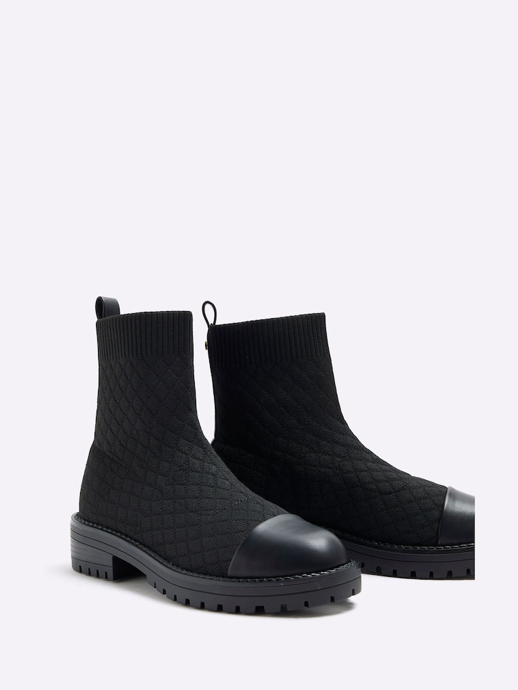 črna - River Island širokega modela prešiti nogavico - Slika 5 iz 5