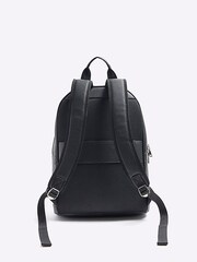 River Island Black Pebbled Front Pocket Backpack - Image 2 of 4