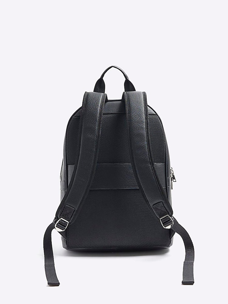 River Island Black Pebbled Front Pocket Backpack - Image 2 of 4