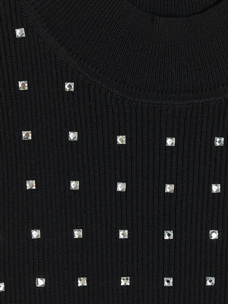 River Island Black Heatseal Bodyfit Dress - Image 6 of 6