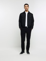 River Island Black Smart Fine Twill Western Jacket - Image 3 of 6