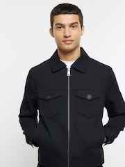 River Island Black Smart Fine Twill Western Jacket - Image 4 of 6