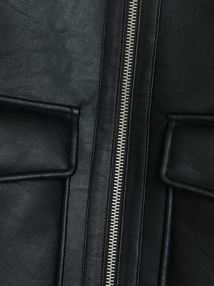 River Island Black Aviator Jacket - Image 6 of 6