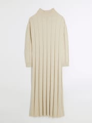 River Island Beige High Neck Knitted Maxi Dress - Image 5 of 6