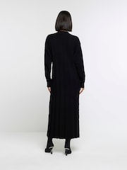 River Island Black High Neck Knitted Maxi Dress - Image 3 of 6