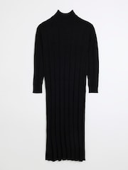 River Island Black High Neck Knitted Maxi Dress - Image 5 of 6