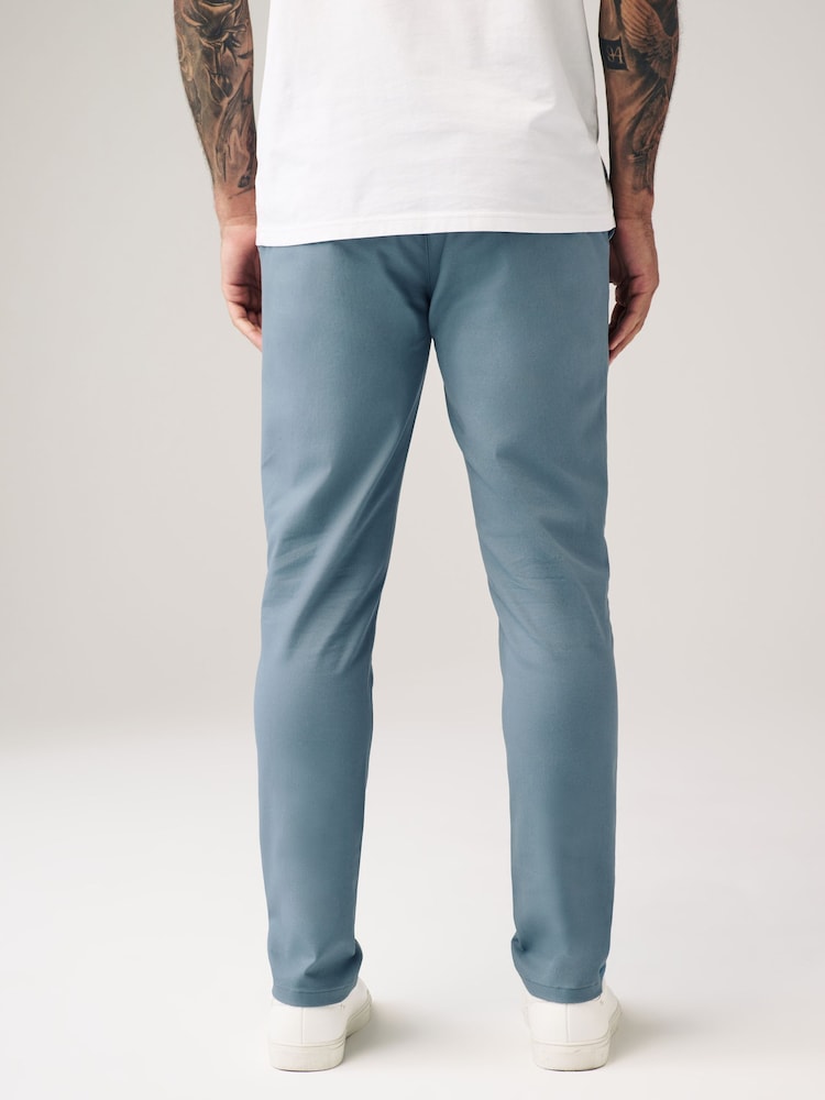 Blue Skinny Fit Stretch Chino Trousers - Image 4 of 9
