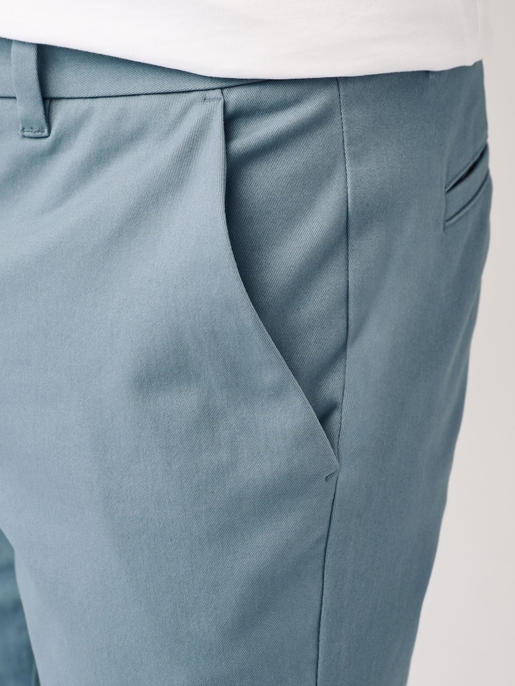 Blue Skinny Fit Stretch Chino Trousers - Image 6 of 9