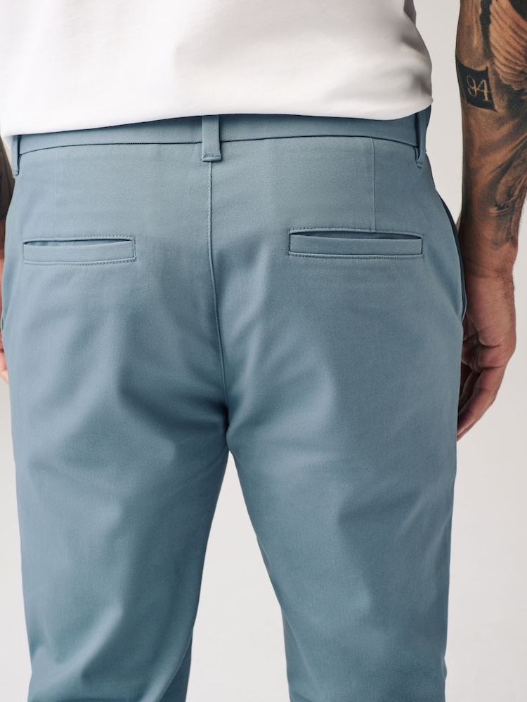 Blue Skinny Fit Stretch Chino Trousers - Image 7 of 9