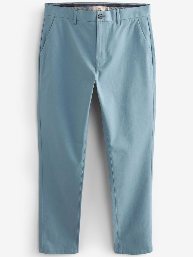 Blue Skinny Fit Stretch Chino Trousers - Image 8 of 9
