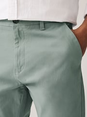 Green Pale Slim Fit Stretch Chinos Trousers - Image 4 of 9