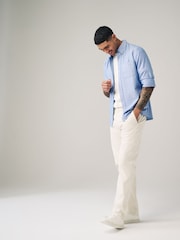 Ecru White Stretch Chino Trousers - Image 2 of 9