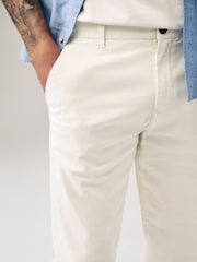 Ecru White Stretch Chino Trousers - Image 4 of 9