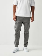 Black/Charcoal Grey Slim Fit Cotton Rich Stretch Cargo Trousers 2 Pack - Image 10 of 17