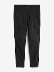 Black/Charcoal Grey Slim Fit Cotton Rich Stretch Cargo Trousers 2 Pack - Image 12 of 17