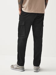 Black/Charcoal Grey Slim Fit Cotton Rich Stretch Cargo Trousers 2 Pack - Image 4 of 17