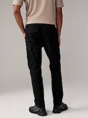 Black/Charcoal Grey Slim Fit Cotton Rich Stretch Cargo Trousers 2 Pack - Image 6 of 17
