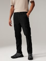 Black/Charcoal Grey Slim Fit Cotton Rich Stretch Cargo Trousers 2 Pack - Image 7 of 17