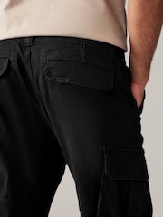 Black/Charcoal Grey Slim Fit Cotton Rich Stretch Cargo Trousers 2 Pack - Image 8 of 17
