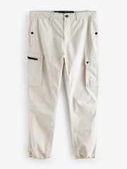 Off White Slim Lightweight Stretch Cargo Utility Trousers - Image 10 of 14