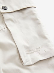 Off White Slim Lightweight Stretch Cargo Utility Trousers - Image 12 of 14
