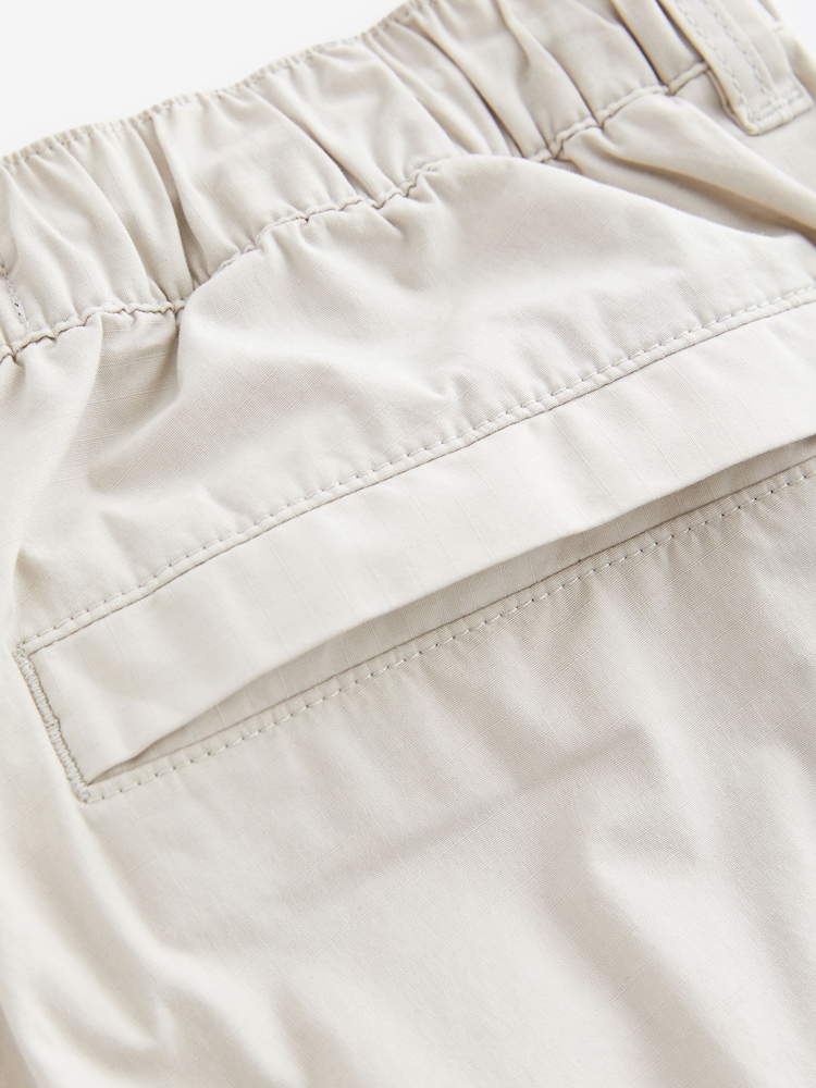 Off White Slim Lightweight Stretch Cargo Utility Trousers - Image 14 of 14
