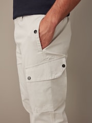Off White Slim Lightweight Stretch Cargo Utility Trousers - Image 7 of 14