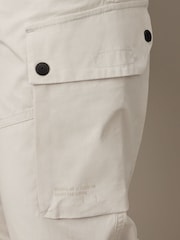 Off White Slim Lightweight Stretch Cargo Utility Trousers - Image 9 of 14