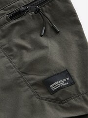 Dark Khaki Green Relaxed Fit Utility Parachute Cargo Trousers - Image 10 of 11