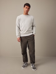 Dark Khaki Green Relaxed Fit Utility Parachute Cargo Trousers - Image 2 of 11