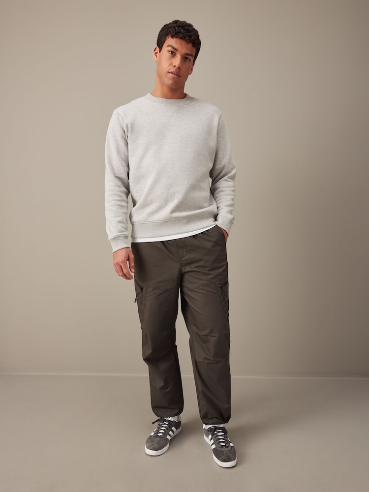 Dark Khaki Green Relaxed Fit Utility Parachute Cargo Trousers - Image 2 of 11