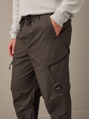 Dark Khaki Green Relaxed Fit Utility Parachute Cargo Trousers - Image 4 of 11