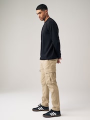 Stone Slim Fit Cotton Stretch Cargo Trousers - Image 3 of 10