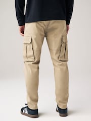 Stone Slim Fit Cotton Stretch Cargo Trousers - Image 4 of 10