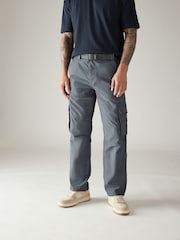Blue Relaxed Belted Tech Cargo Trousers - Image 1 of 11