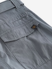 Blue Relaxed Belted Tech Cargo Trousers - Image 10 of 11