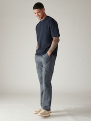 Blue Relaxed Belted Tech Cargo Trousers - Image 3 of 11