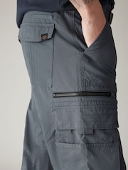 Blue Relaxed Belted Tech Cargo Trousers - Image 6 of 11