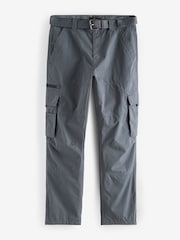 Blue Relaxed Belted Tech Cargo Trousers - Image 7 of 11