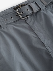 Blue Relaxed Belted Tech Cargo Trousers - Image 8 of 11
