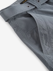 Blue Relaxed Belted Tech Cargo Trousers - Image 9 of 11