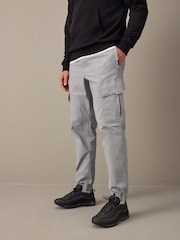 Light Grey Regular Tapered Stretch Utility Cargo Trousers - Image 1 of 13