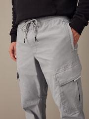 Light Grey Regular Tapered Stretch Utility Cargo Trousers - Image 6 of 13