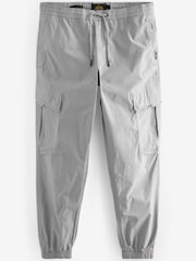 Light Grey Regular Tapered Stretch Utility Cargo Trousers - Image 9 of 13