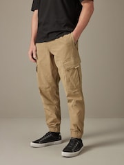 Light Tan Regular Tapered Stretch Utility Cargo Trousers - Image 1 of 11