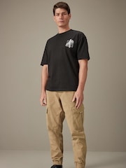 Light Tan Regular Tapered Stretch Utility Cargo Trousers - Image 2 of 11