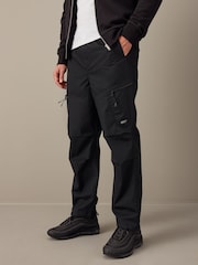 Black Relaxed Fit Utility Parachute Cargo Trousers - Image 1 of 13